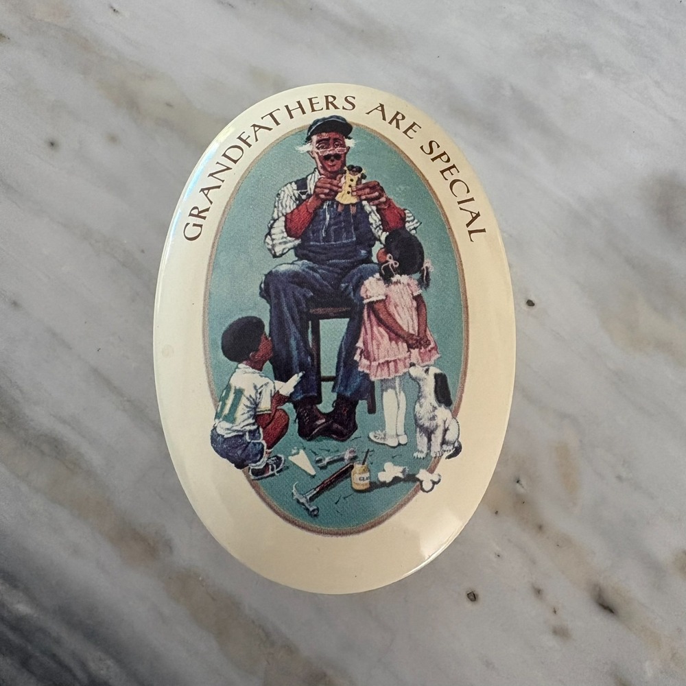 Vintage Avon 1983 Grandfather's Are Special Collectible Oval Soap‎ Tins 3.5 In